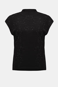 Joseph Ribkoff Sweater Knit Sleeveless Pullover with Iron-On Detail Jr254935