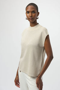Joseph Ribkoff Sweater Knit Sleeveless Pullover with Iron-On Detail Jr254935