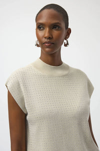 Joseph Ribkoff Sweater Knit Sleeveless Pullover with Iron-On Detail Jr254935