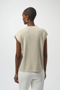 Joseph Ribkoff Sweater Knit Sleeveless Pullover with Iron-On Detail Jr254935