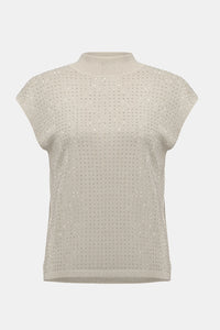 Joseph Ribkoff Sweater Knit Sleeveless Pullover with Iron-On Detail Jr254935