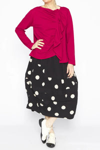Moyuru Cotton Mix Balloon Skirt with Circles 251641