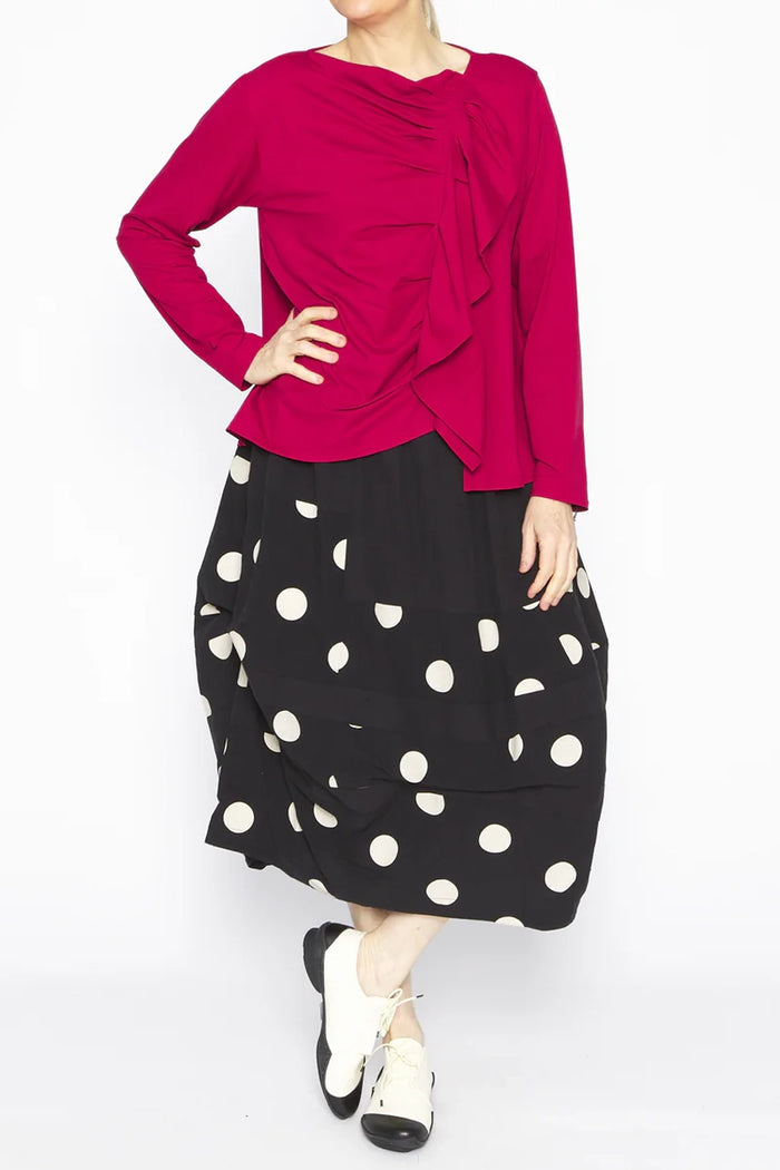 Moyuru Cotton Mix Balloon Skirt with Circles 251641
