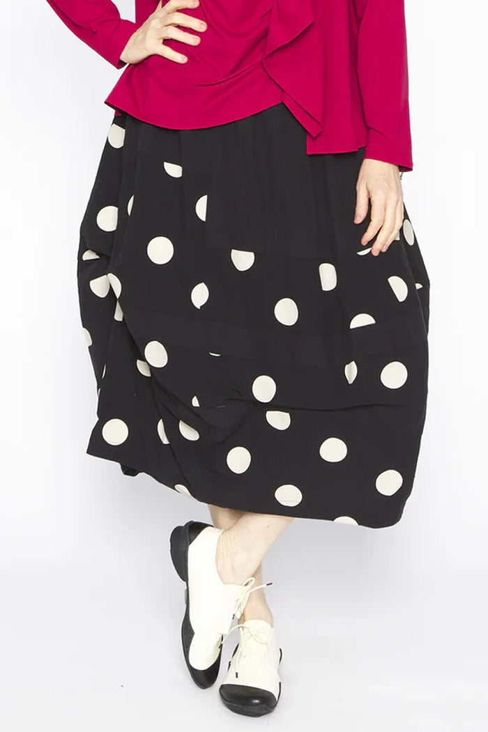 Moyuru Cotton Mix Balloon Skirt with Circles 251641