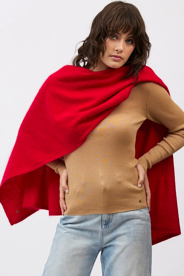Mia Fratino Brushed Wrap in Scarlet 25923