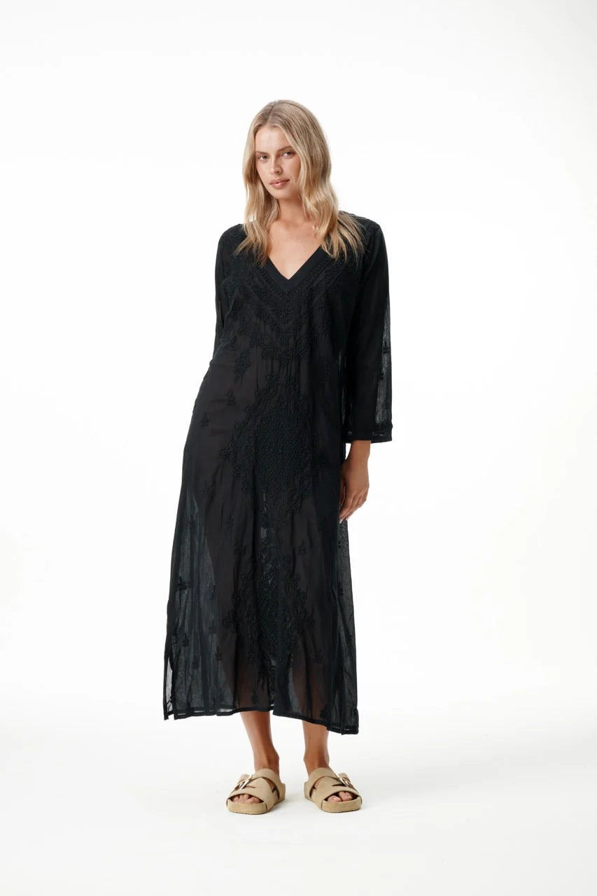 One Season Long Goa Embroidery Black/Black