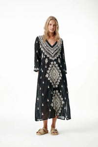 One Season Long Goa Embroidery Black/Cream