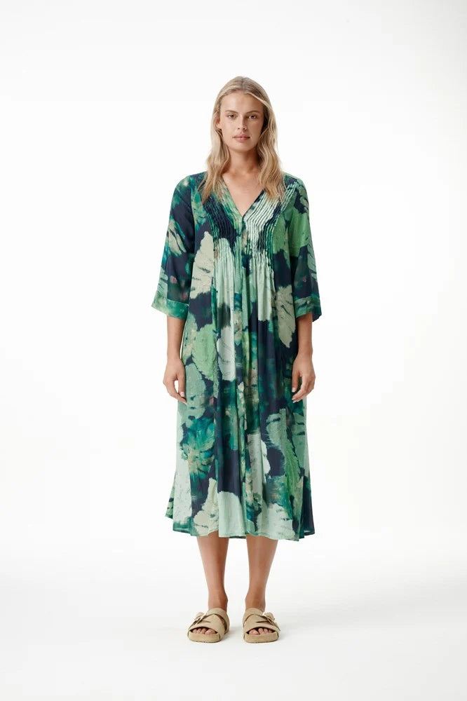 One Season Mia Monstera Night Green