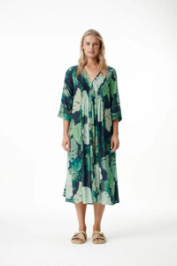 One Season Mia Monstera Night Green