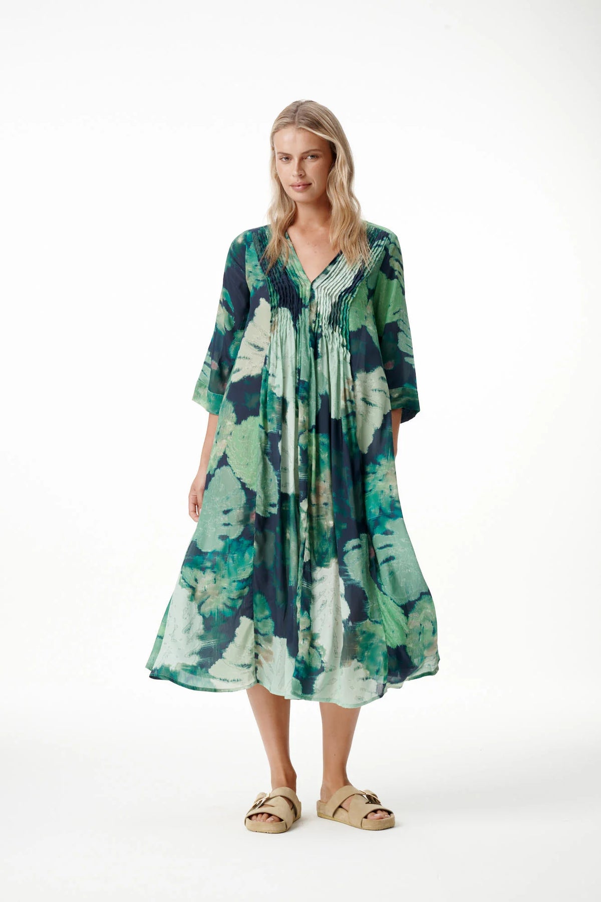 One Season Mia Monstera Night Green