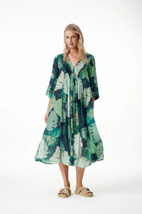 One Season Mia Monstera Night Green