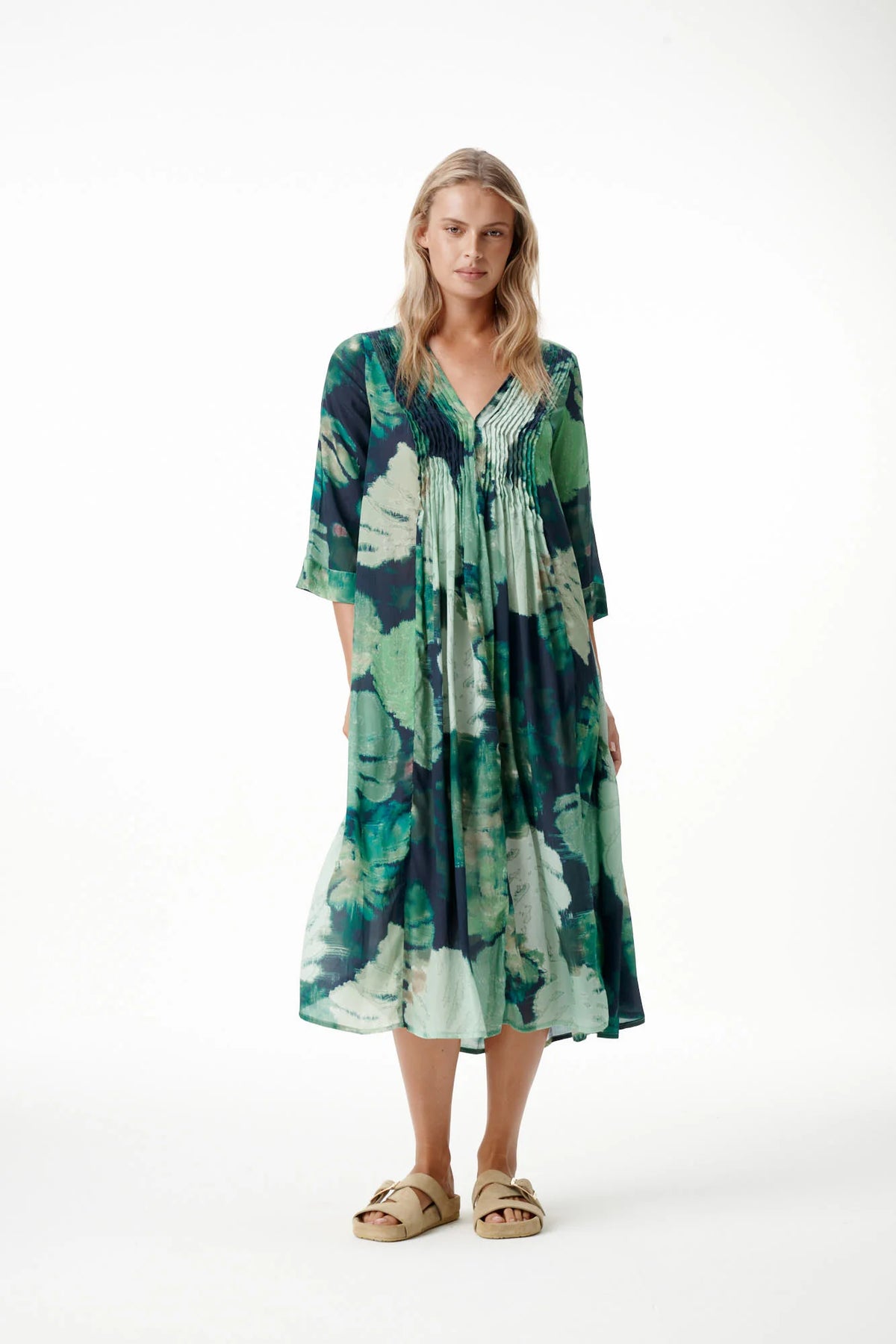 One Season Mia Monstera Night Green