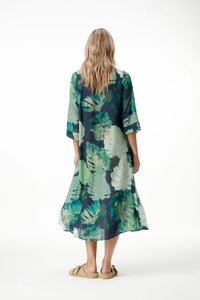 One Season Mia Monstera Night Green