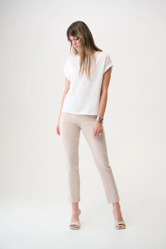 Joseph Ribkoff Geometric Jacquard Pull-On Slim Fit Pants Jr261025