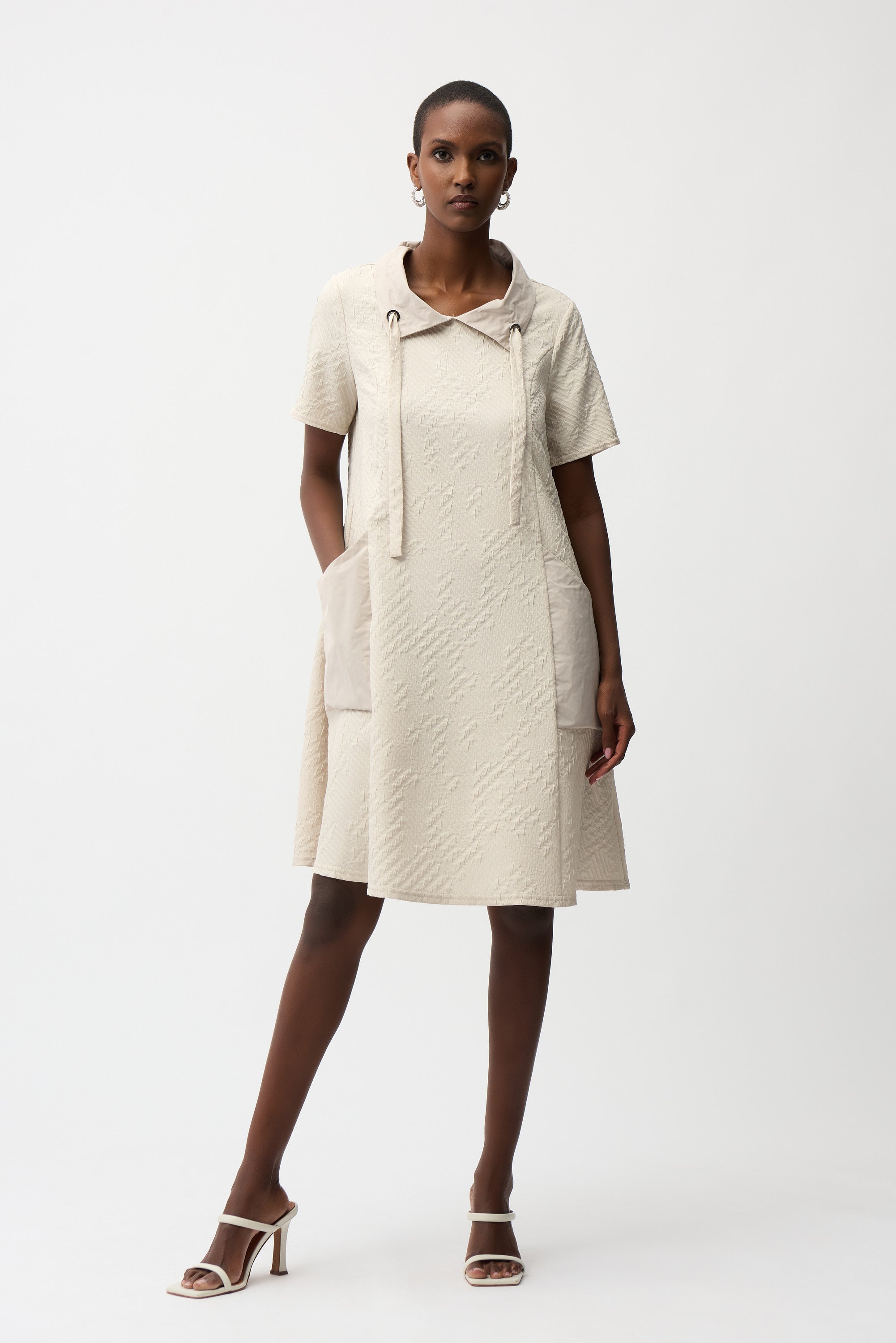 Joseph Ribkoff Geometric Jacquard A-Line Dress | Bacio Collection