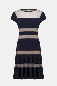 Joseph Ribkoff Silky Knit Fit and Flare Dress With Mesh Inserts Jr261050