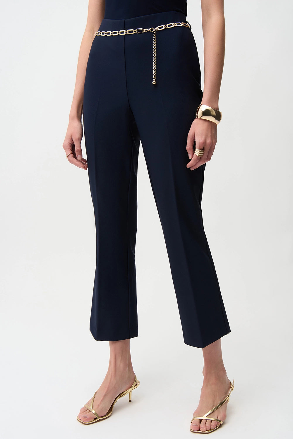 Joseph Ribkoff Lux Twill Pull-On Flare Pants With Chain Belt Jr261059