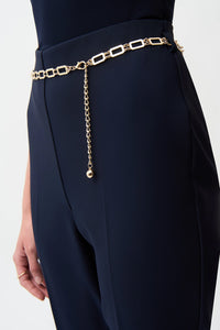 Joseph Ribkoff Lux Twill Pull-On Flare Pants With Chain Belt Jr261059