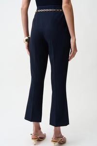 Joseph Ribkoff Lux Twill Pull-On Flare Pants With Chain Belt Jr261059
