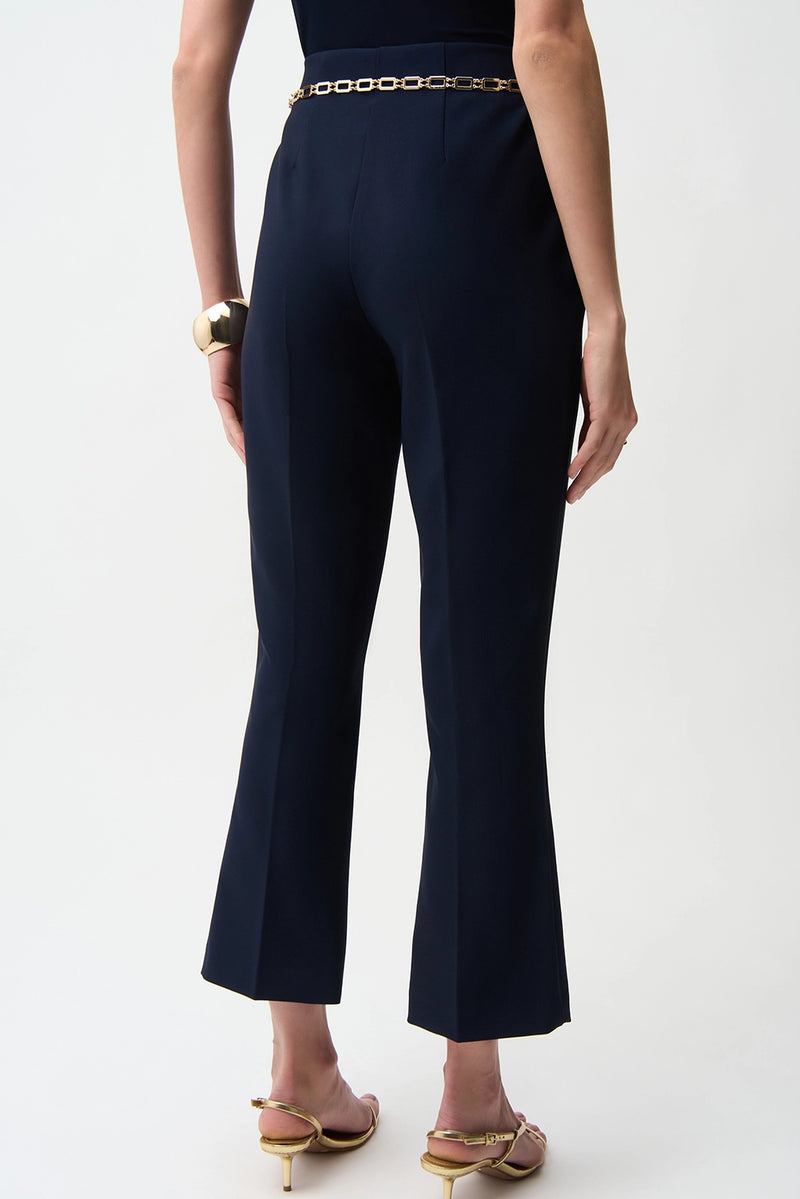Joseph Ribkoff Lux Twill Pull-On Flare Pants With Chain Belt Jr261059