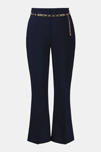 Joseph Ribkoff Lux Twill Pull-On Flare Pants With Chain Belt Jr261059