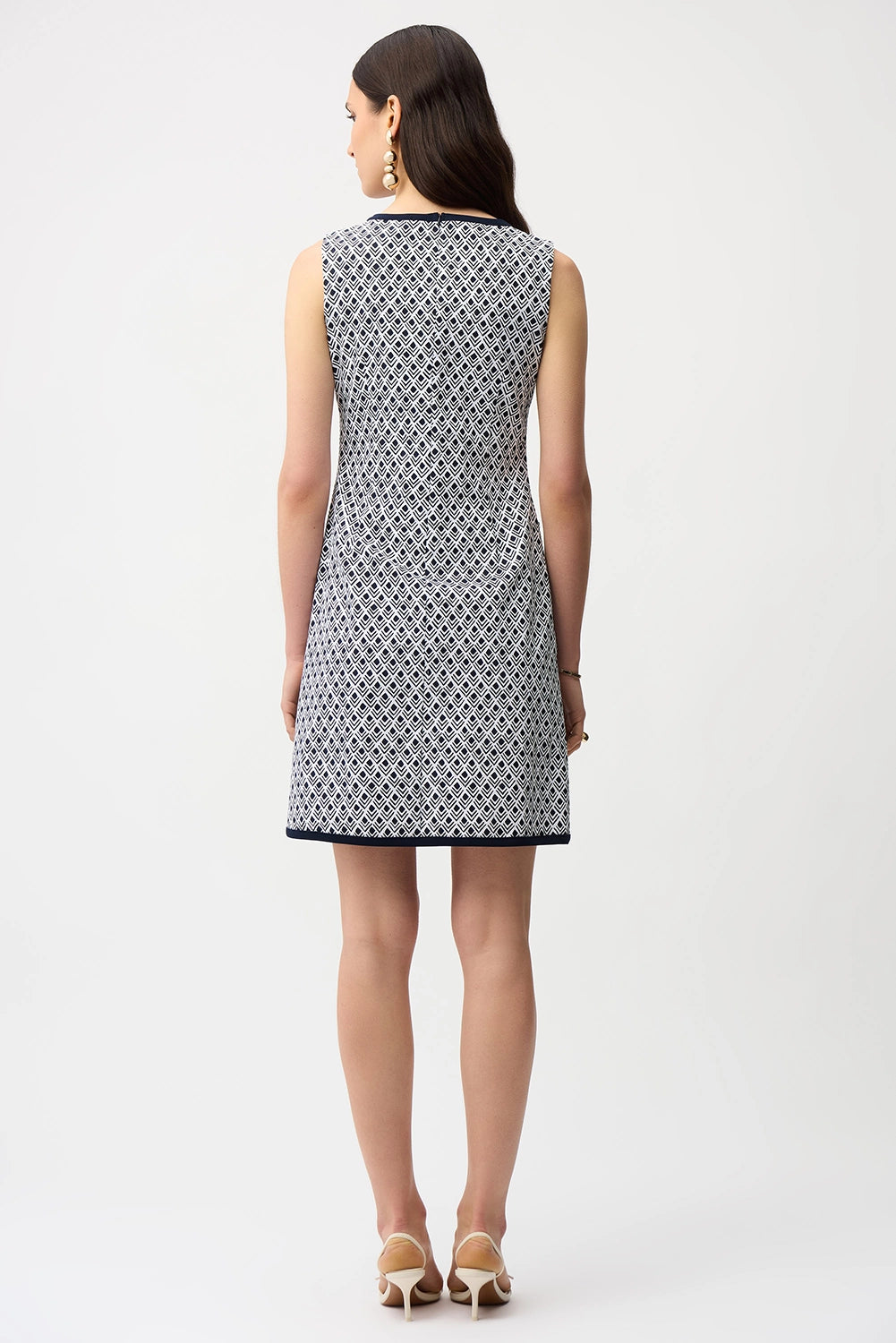 Joseph Ribkoff Millennium Geometric Print A-Line Dress With Contrast Trim Jr261096