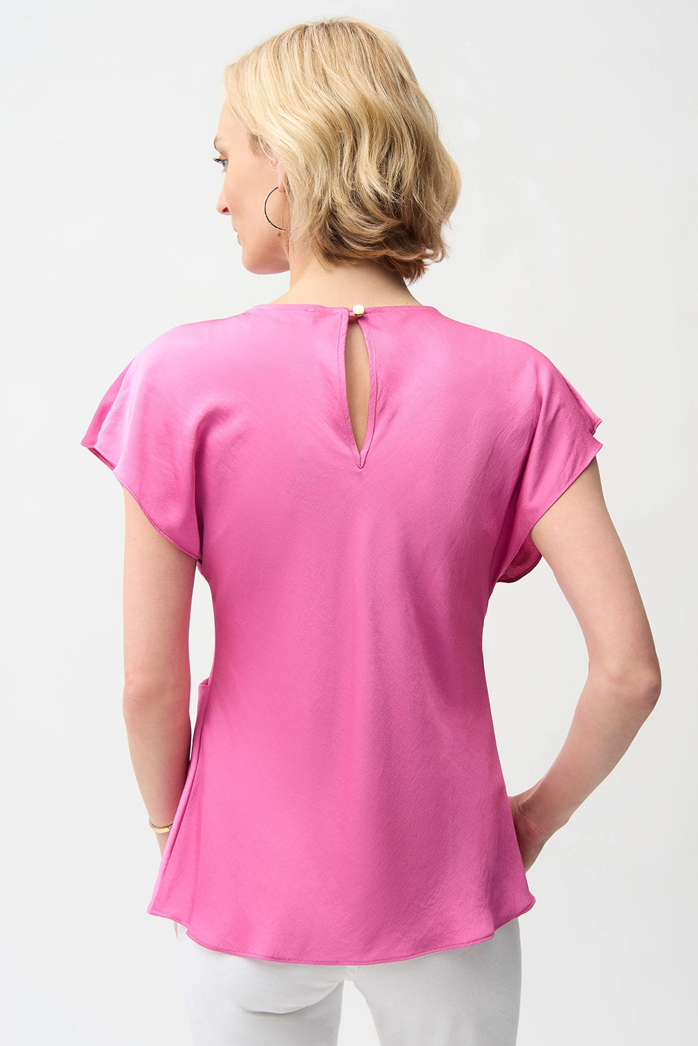 Joseph Ribkoff Recycled Satin Fitted Top With Front Twist Detail Jr261149