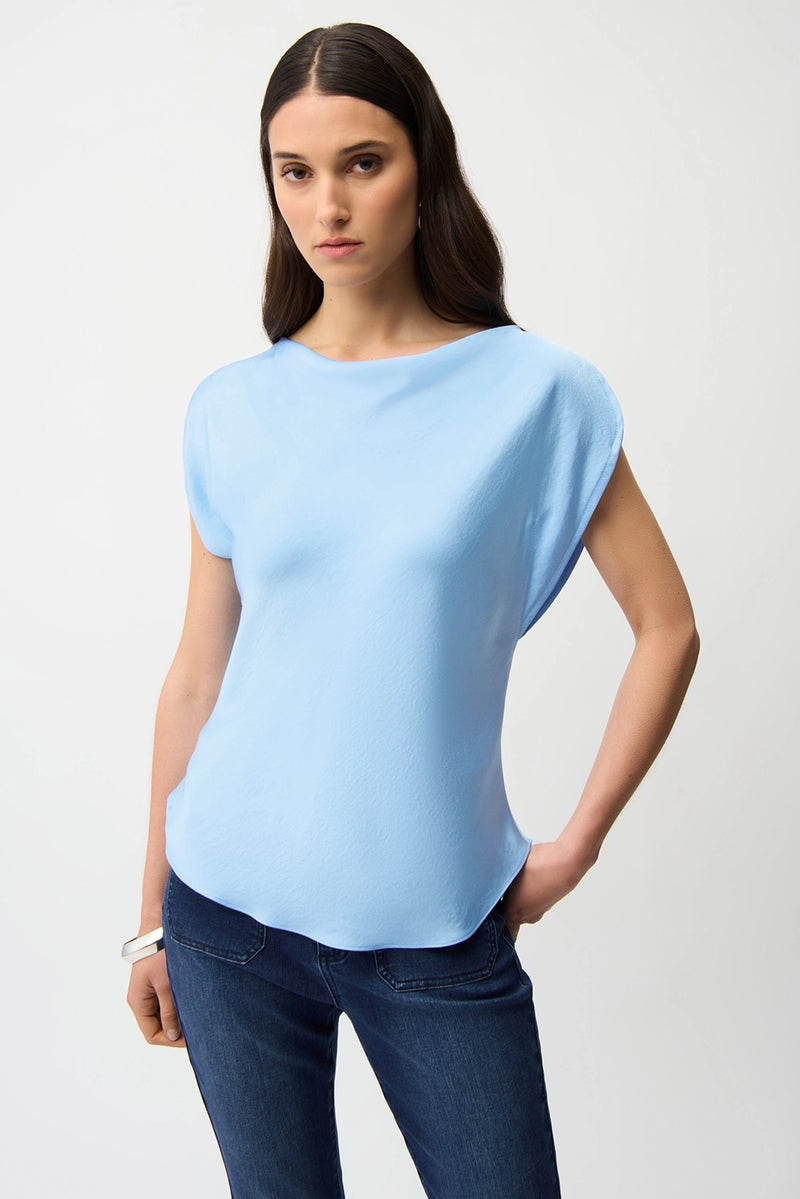 JosephRibkoff Recycled Satin Fitted Top With Cowl Neck Jr261152