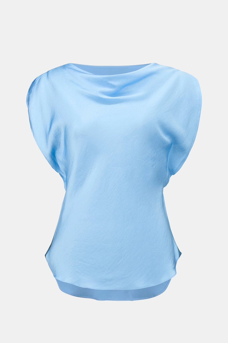 JosephRibkoff Recycled Satin Fitted Top With Cowl Neck Jr261152