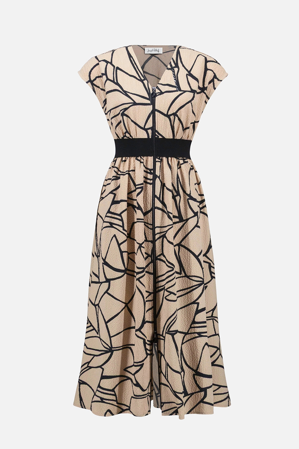 Joseph Ribkoff Seersucker Abstract Print Fit and Flare Dress Jr261163