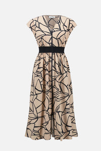 Joseph Ribkoff Seersucker Abstract Print Fit and Flare Dress Jr261163