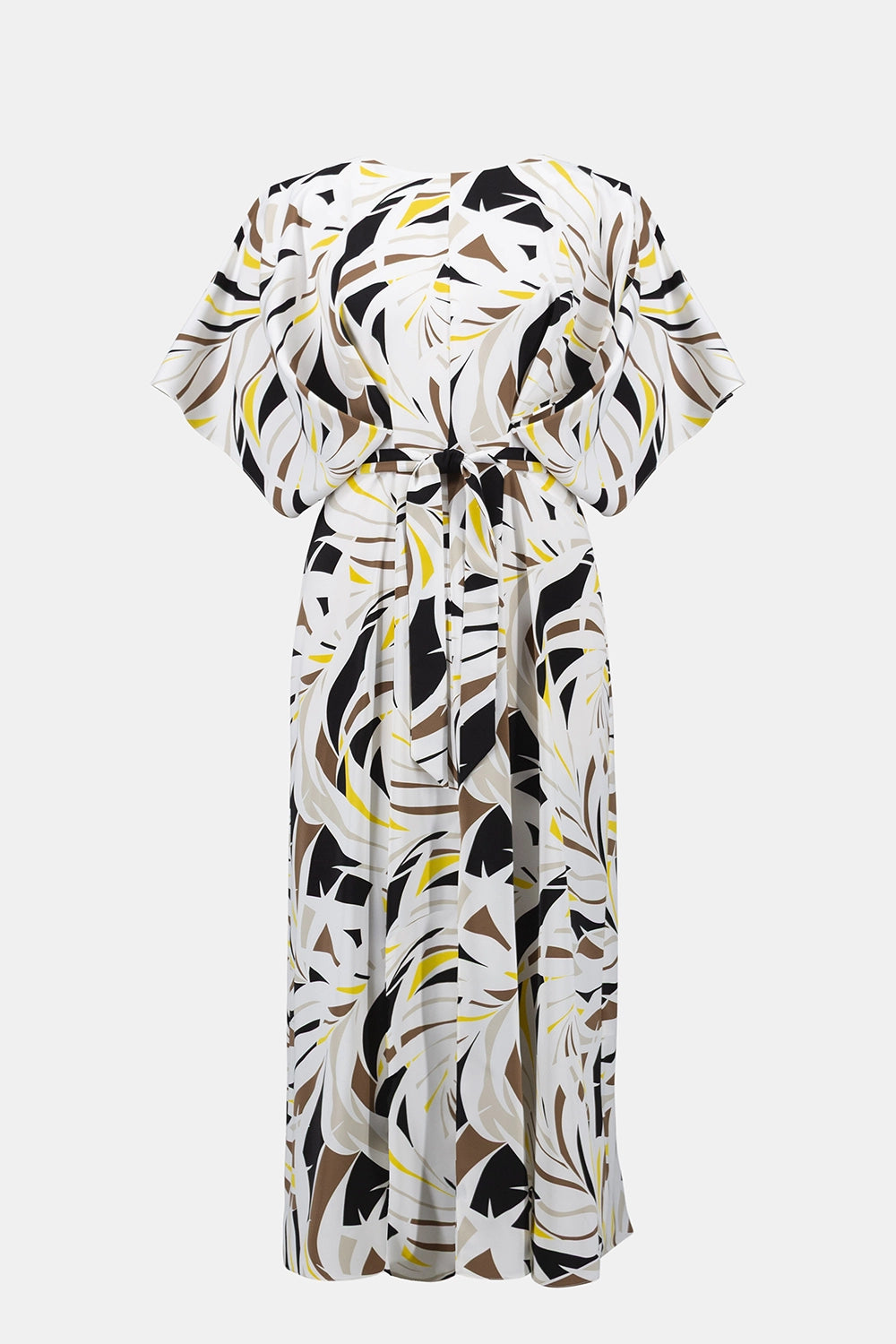 Joseph Ribkoff Recycled Woven Tropical Print Trapeze Dress With Sash Jr261168