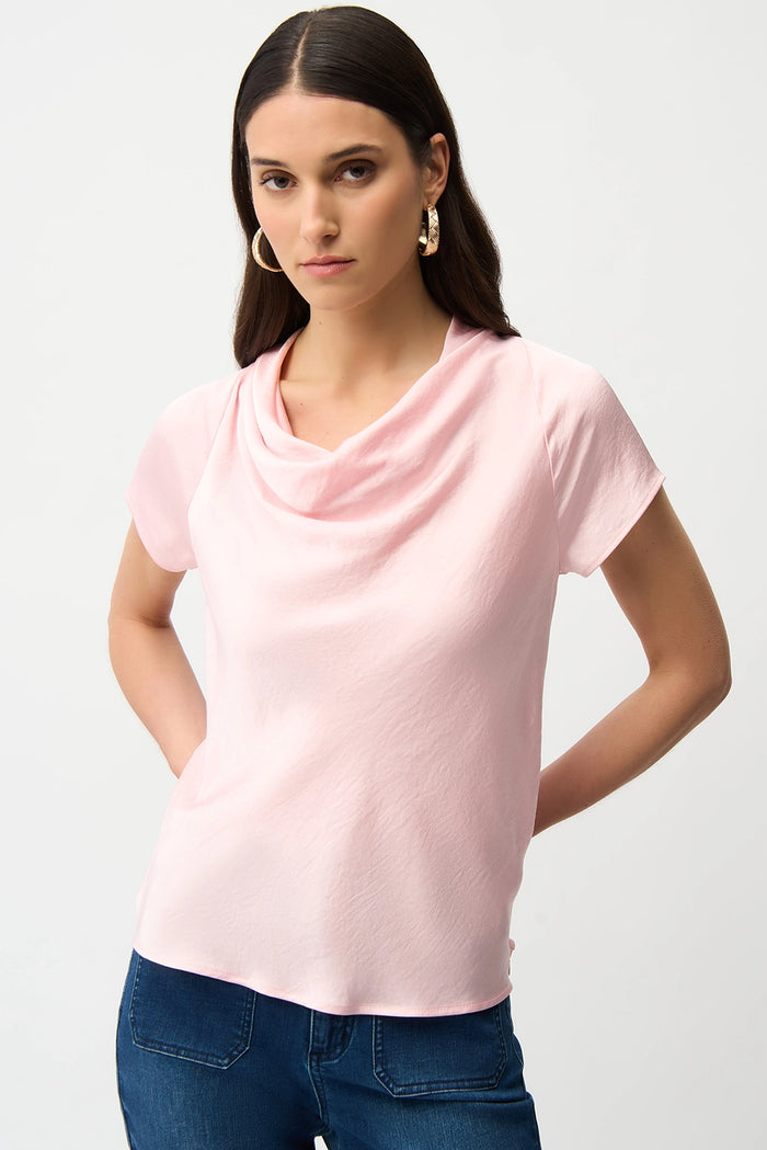 Joseph Ribkoff Recycled Satin Top With Cowl Neckline Jr261195