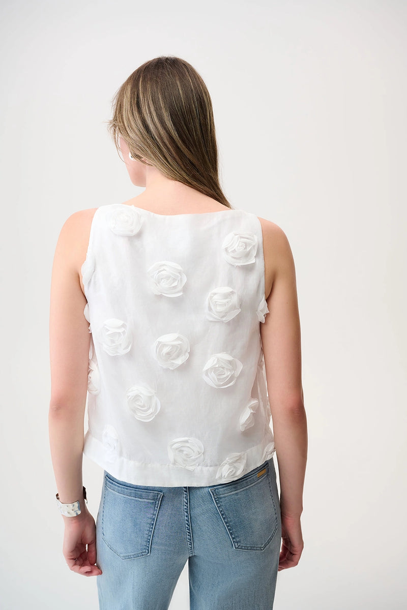 Joseph Ribkoff Novelty Sleeveless Top With 3D Floral Embroidery Jr261220