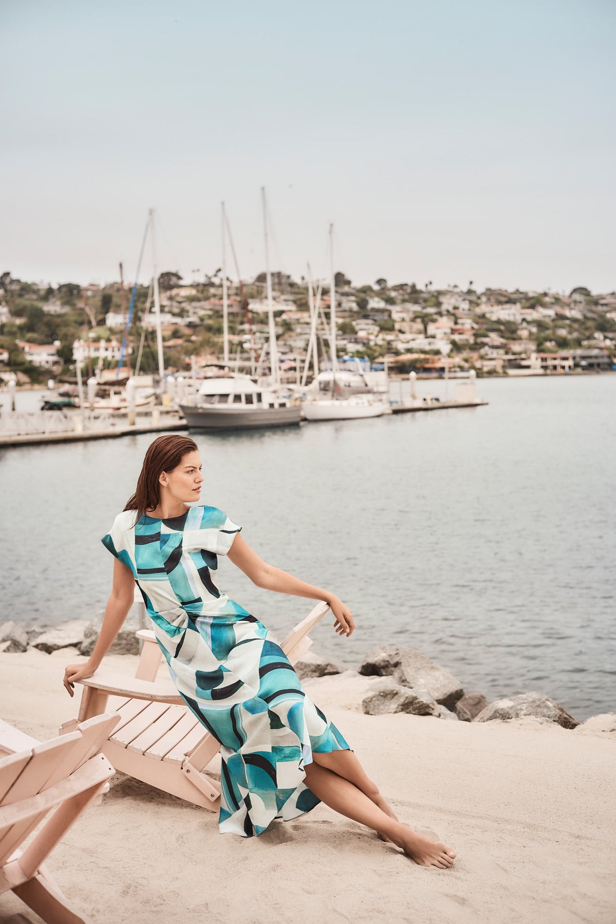 Joseph Ribkoff Textured Satin Geometric Print Fit and Flare Dress Jr261251