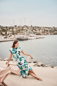 Joseph Ribkoff Textured Satin Geometric Print Fit and Flare Dress Jr261251