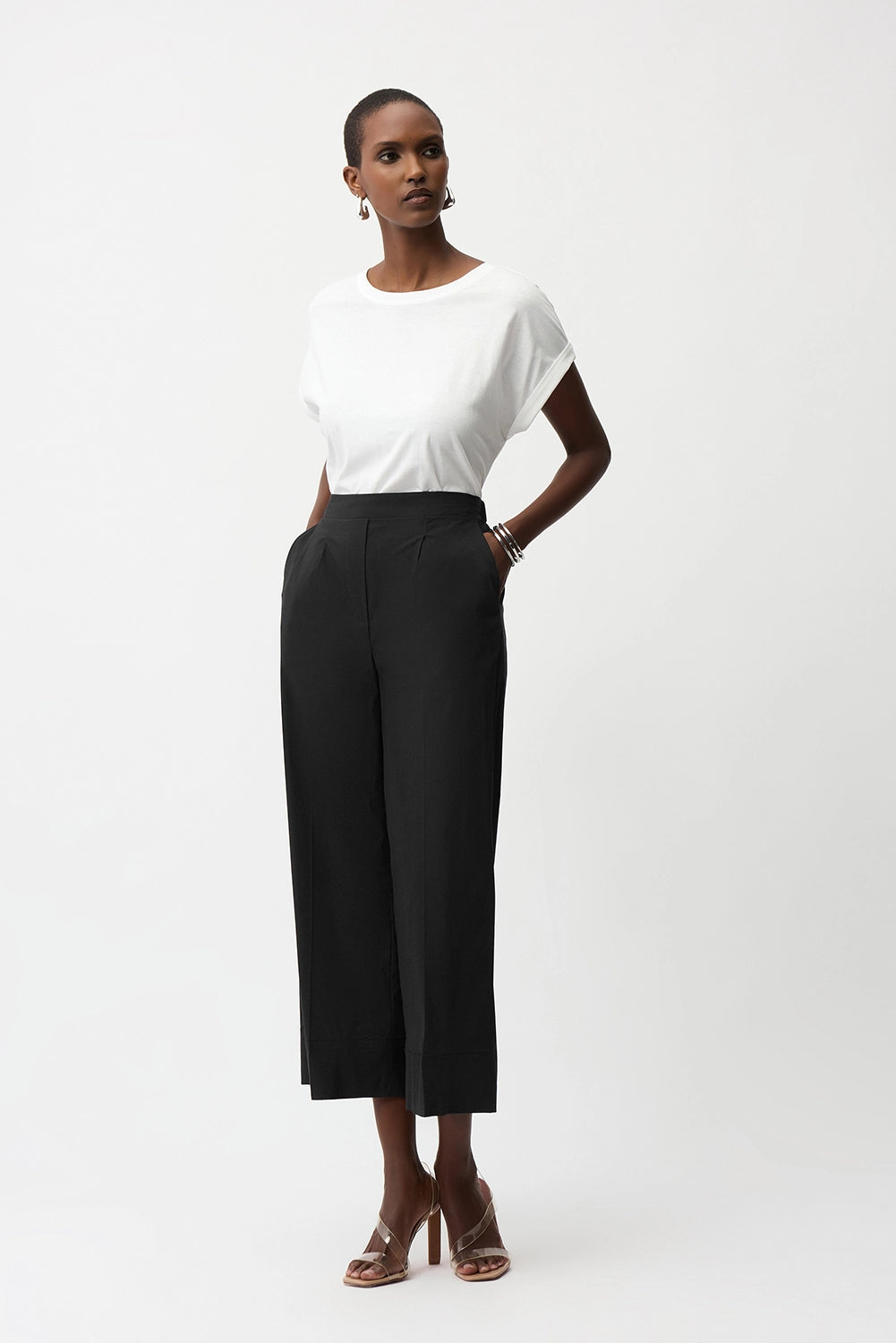 Joseph Ribkoff Stretch Poplin Pull-On Culotte Pants With Pleats Jr