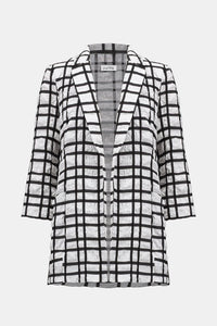 Joseph Ribkoff Jacquard Plaid Print Boxy Blazer With Notched Collar Jr261268
