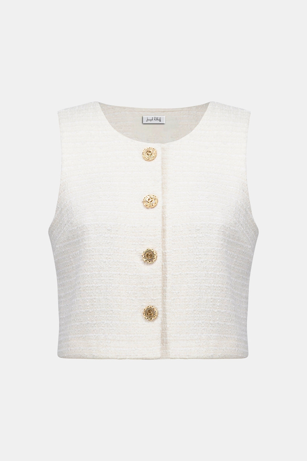 Joseph Ribkoff Bouclé Sleeveless Vest With Gold Buttons Jr261300
