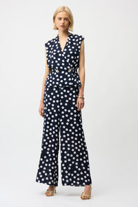 Joseph Ribkoff Georgette Dot Print Wide Leg Pants Jr261305