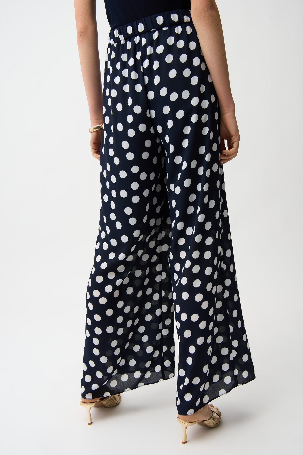 Joseph Ribkoff Georgette Dot Print Wide Leg Pants Jr261305