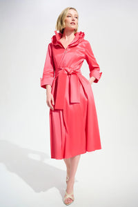 Joseph Ribkoff Signature | Stretch Taffeta Fit And Flare Dress With Lapel Collar Jr261719