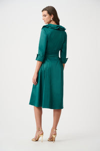 Joseph Ribkoff Stretch Taffeta Fit And Flare Dress With Lapel Collar Jr261719F26