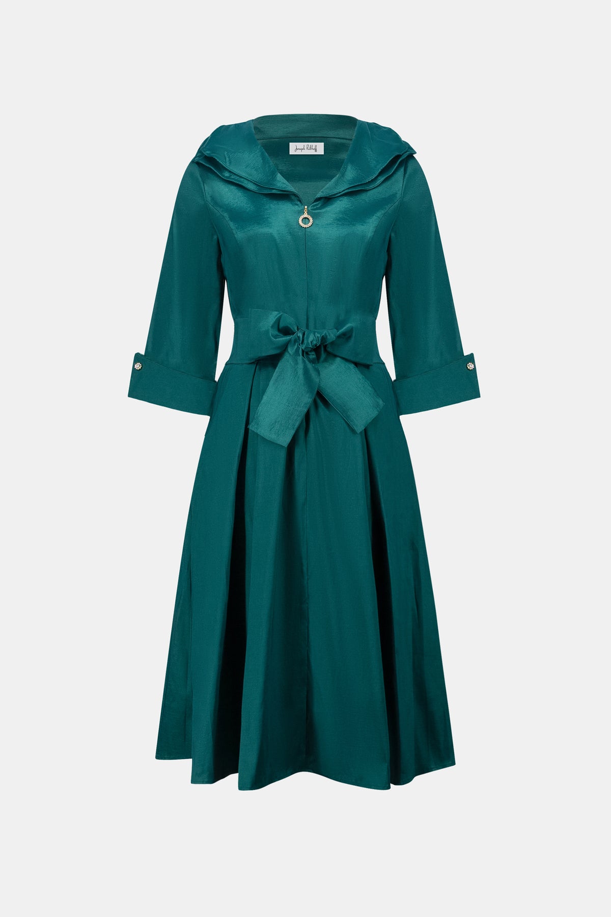 Joseph Ribkoff Stretch Taffeta Fit And Flare Dress With Lapel Collar Jr261719F26