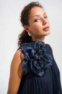 Joseph Ribkoff Signature | Mesh And Lace A-Line Dress With Organza Flower Detail Jr261737