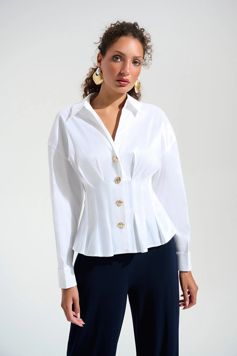 251237 Joseph Ribkoff Joseph Ribkoff Signature Stretch Taffeta Fit & Flare Blouse | Bacio ...