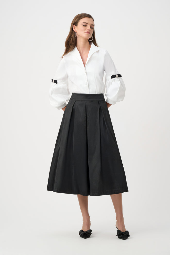 Joseph Ribkoff Stretch Taffeta Flared Skirt With Box Pleats Jr261757F26