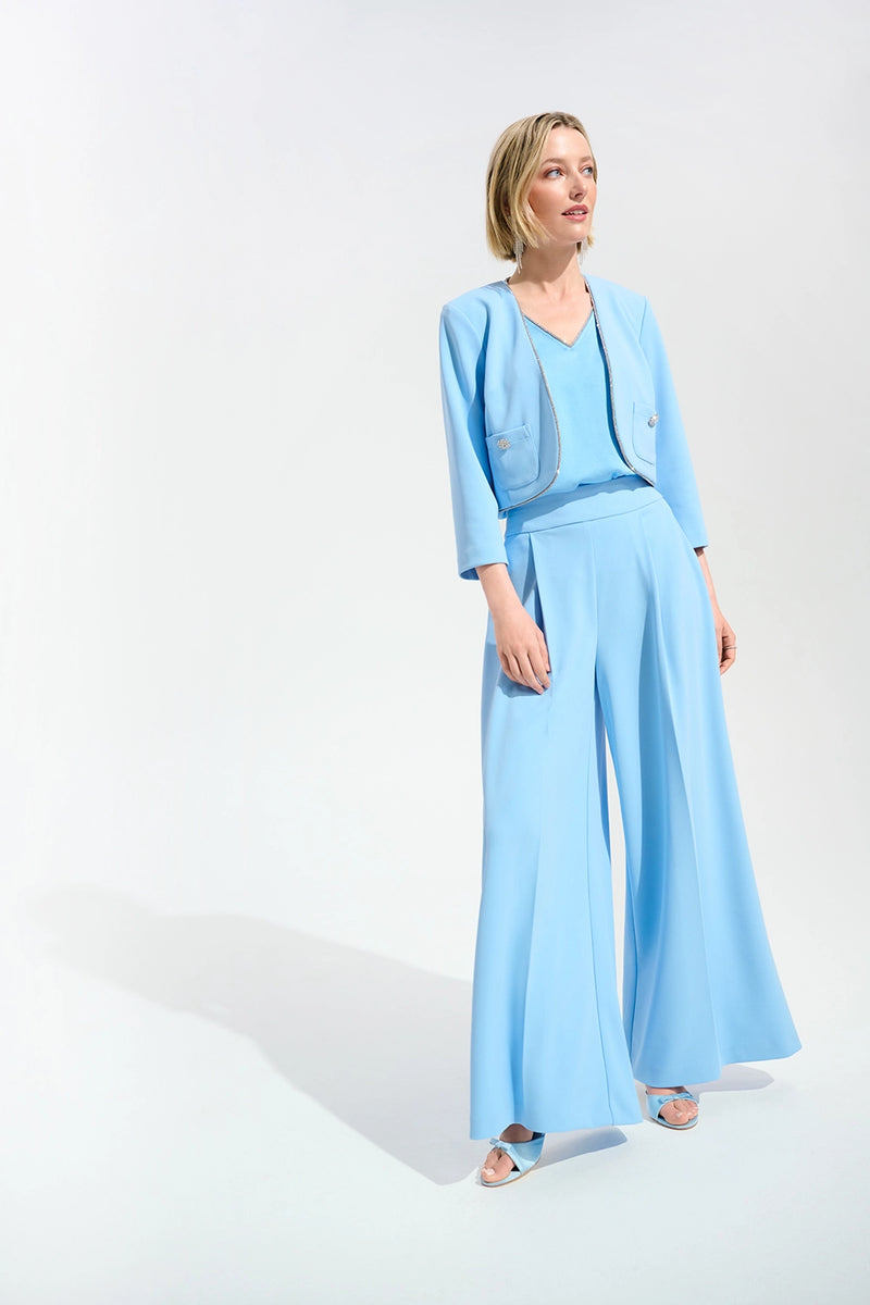 Joseph Ribkoff Scuba Crepe Fitted Jacket With Rhinestones Trim Jr261769