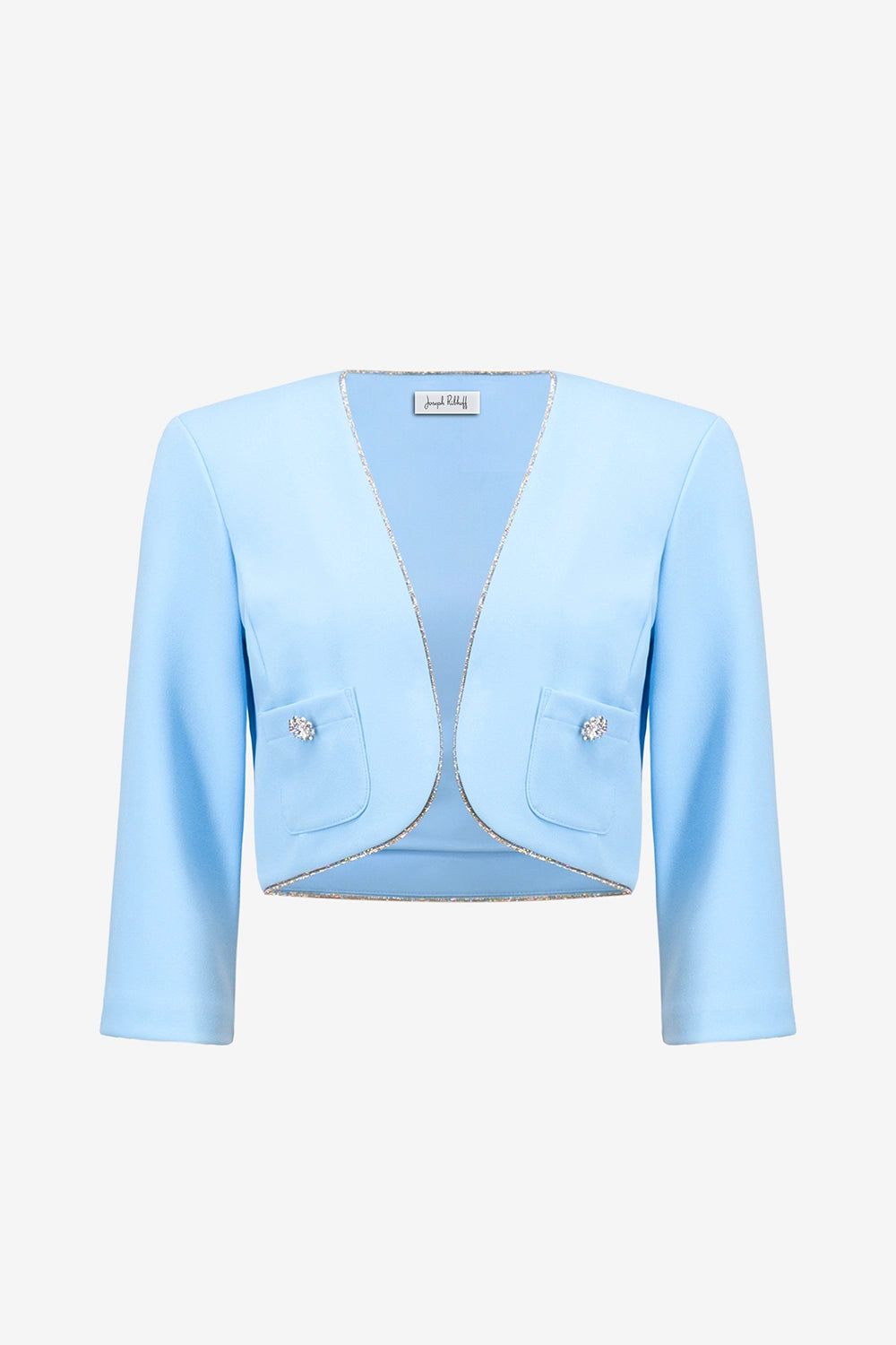 Joseph Ribkoff Scuba Crepe Fitted Jacket With Rhinestones Trim Jr261769