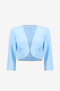 Joseph Ribkoff Scuba Crepe Fitted Jacket With Rhinestones Trim Jr261769